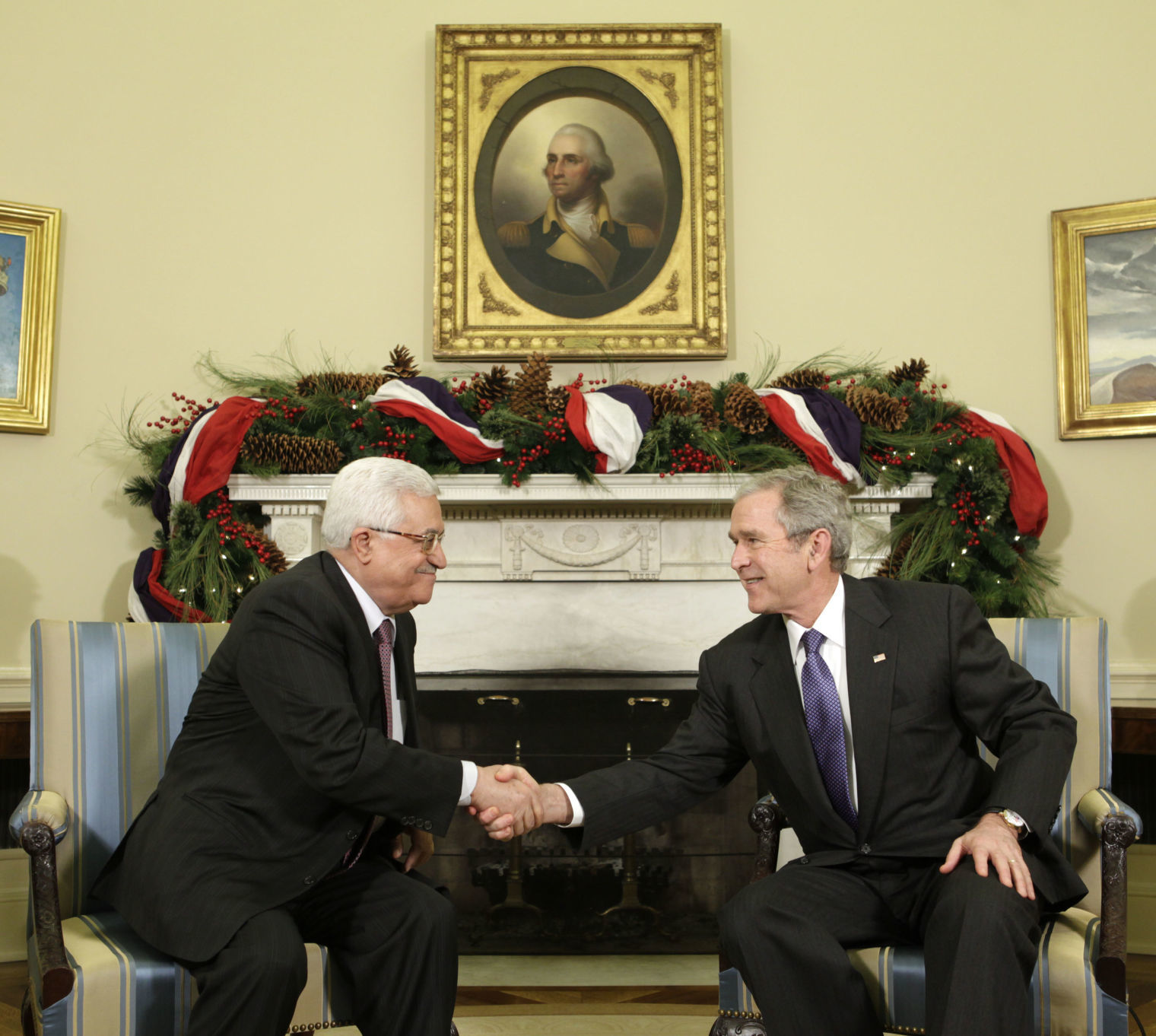 2005: George W. Bush and Mahmoud Abbas
